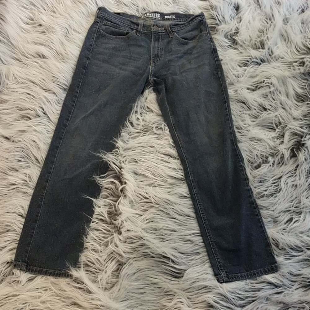 Men's dark denim jeans